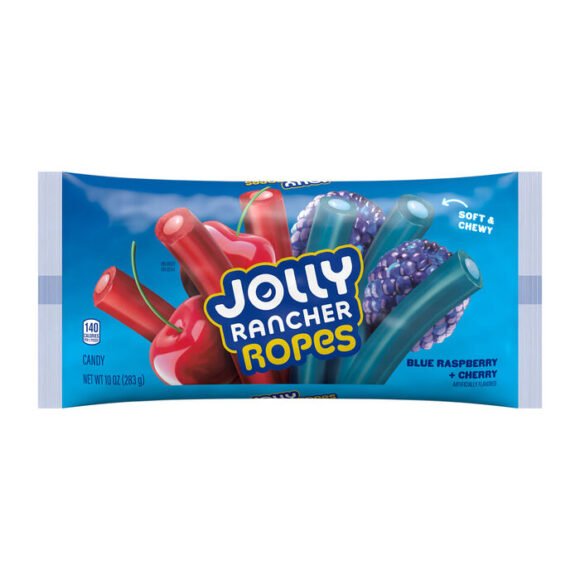 JOLLY RANCHER Ropes Blue Raspberry and Cherry Flavored Candy Bag