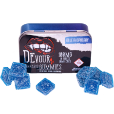 Blue Raspberry – Devour Cannabis Gummies 100mg