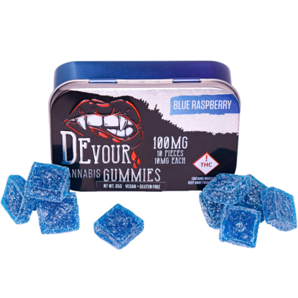 Blue Raspberry – Devour Cannabis Gummies 100mg