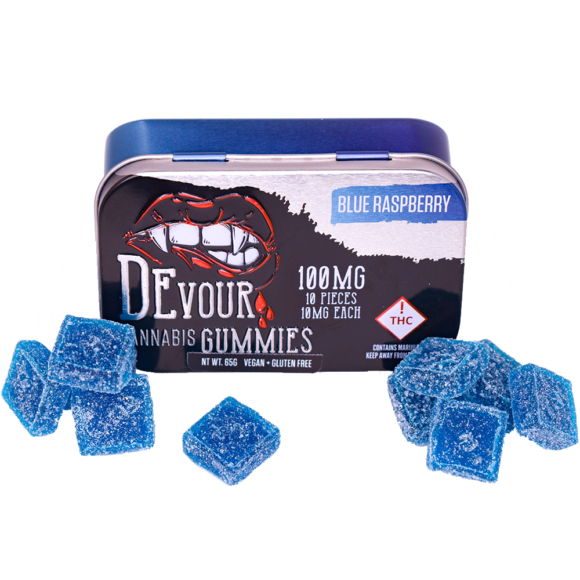 Blue Raspberry – Devour Cannabis Gummies 100mg