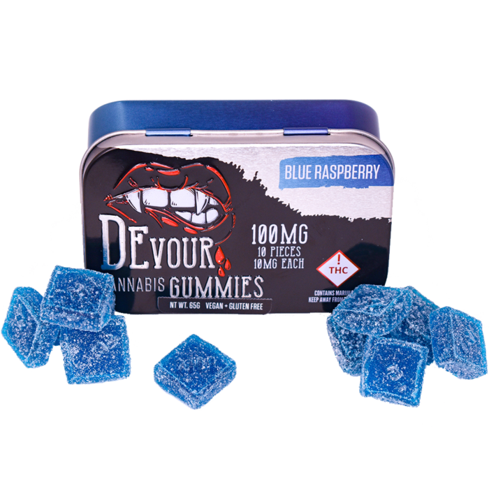 Blue Raspberry – Devour Cannabis Gummies 100mg