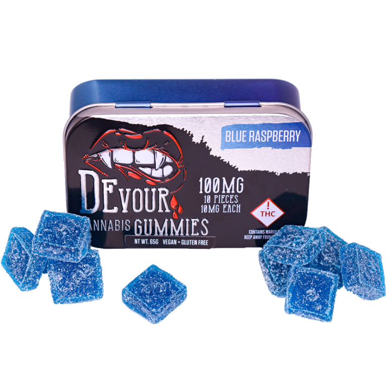 Blue Raspberry – Devour Cannabis Gummies 100mg